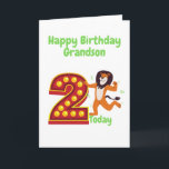 Happy 2. Geburtstag Grandson Karte<br><div class="desc">Eine schöne Geburtstagskarte für Ihren 2-jährigen Grandson.</div>