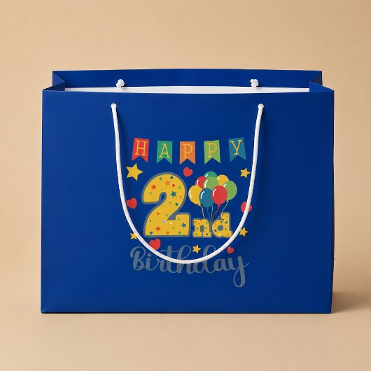 Happy 2. Geburtstag Große Geschenktasche Geschenktüte