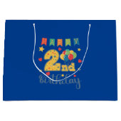 Happy 2. Geburtstag Große Geschenktasche Geschenktüte (Vorderseite)