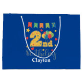 Happy 2. Geburtstag Große Geschenktasche Große Geschenktüte (Rückseite)