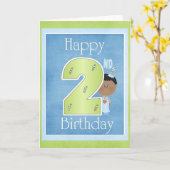 Happy 2. Geburtstag Grußkarte Design 2 Karte (Gelbe Blume)