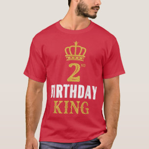 Happy 2. Geburtstag King 2 Jahre Altes Party Ideen T-Shirt