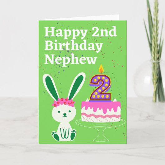 Happy 2. Geburtstag Nephew Karte (Vorderseite)