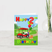 Happy 2. Geburtstag Red Boys Golf Card Karte (Vorderseite)