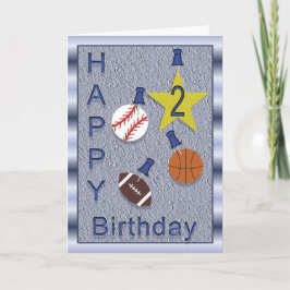 Happy 2. Geburtstag Sport Thema Karte