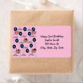 Happy 2. Geburtstagsadresse Labels, Rosa (Insitu)
