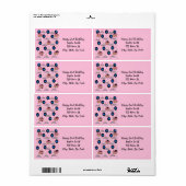 Happy 2. Geburtstagsadresse Labels, Rosa (Vorne)