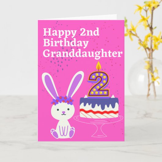 Happy 2. Geburtstagsgrandtochter Karte (Gelbe Blume)