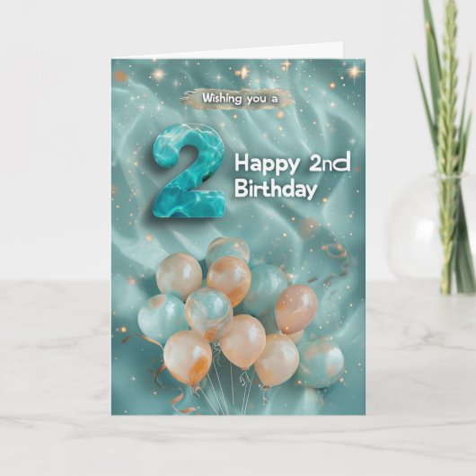 Happy 2. Geburtstagskarte Karte (Vorderseite)