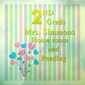 Happy 2. Klasse Schulraum Fenster Klammern Fensteraufkleber (Blatt 3)