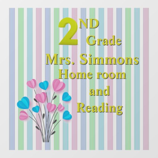 Happy 2. Klasse Schulraum Fenster Klammern Fensteraufkleber (Blatt)