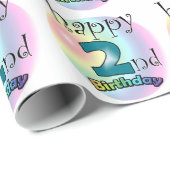 Happy 2nd Birthday Geschenkpapier (Rolleneckpunkt)