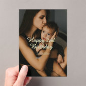 Happy 2nd birthday kids baby mother yellow gray na acryleinladungen (Insitu (Handheld))