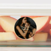 Happy 2nd birthday kids baby mother yellow gray na etiketten (Befestigt)