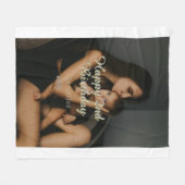 Happy 2nd birthday kids baby mother yellow gray na fleecedecke (Vorderseite (Horizontal))