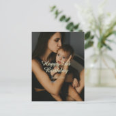 Happy 2nd birthday kids baby mother yellow gray na postkarte (Stehend Vorderseite)