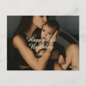 Happy 2nd birthday kids baby mother yellow gray na postkarte (Rückseite)
