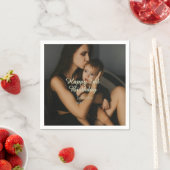 Happy 2nd birthday kids baby mother yellow gray na serviette (Beispiel)