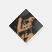 Happy 2nd birthday kids baby mother yellow gray na serviette (Ecke)