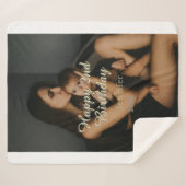 Happy 2nd birthday kids baby mother yellow gray na sherpadecke (Vorderseite (Horizontal))