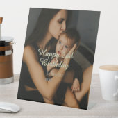 Happy 2nd birthday kids baby mother yellow gray na sockelschild (In Situ)