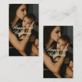 Happy 2nd birthday kids baby mother yellow gray na visitenkarte (Vorne/Hinten)