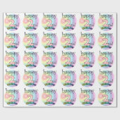 Happy 2nd Birthday (roze) Geschenkpapier (Flach)