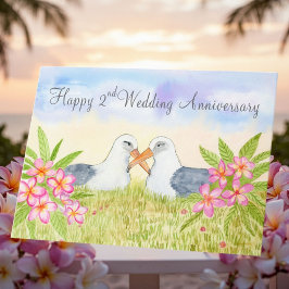 Happy 2nd Wedding Anniversary  Laysan Albatross Karte