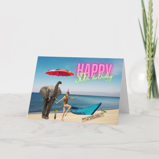 Happy 30. Fun & Funky Geburtstagskarte Karte (Vorderseite)