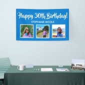 Happy 30. Geburtstag Blue Personalisiert Fotos Banner (Messeveranstaltung)
