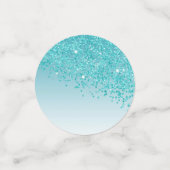 Happy 30. Geburtstag Chic Aquamarin Blue Glitzer Konfetti (Klein Vorderseite)