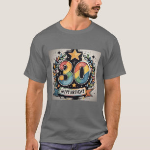 Happy 30. Geburtstag farbenfroher Laurel T-Shirt