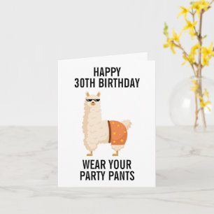 Happy 30. Geburtstag Funny Llama Minimalistisch Dr Karte