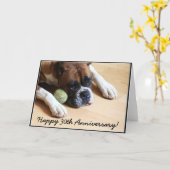 Happy 30th Anniversary boxer dog greeting card Karte (Gelbe Blume)