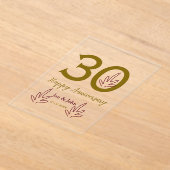 Happy 30th anniversary name date golden red leaf acryleinladungen (Ablage )