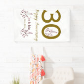 Happy 30th anniversary name date golden red leaf banner (Insitu)