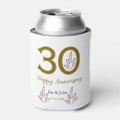 Happy 30th anniversary name date golden red leaf dosenkühler (Kanne Vorderseite)