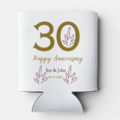 Happy 30th anniversary name date golden red leaf dosenkühler (Rückseite)