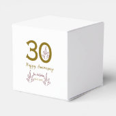 Happy 30th anniversary name date golden red leaf geschenkschachtel (Rückseite)