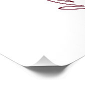 Happy 30th anniversary name date golden red leaf poster (Ecke)