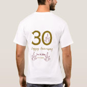 Happy 30th anniversary name date golden red leaf T-Shirt (Rückseite)