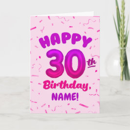 Happy 30th Birthday Card with Custom Name Karte