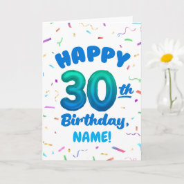 Happy 30th Birthday Card with Custom Name Karte