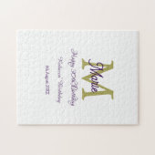 Happy 30th Birthday goldenadd name monogram modern Puzzle (Horizontal)