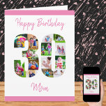 Happy 30th Birthday Mom 30 Number Photo Collage Karte<br><div class="desc">Say Happy 30th Birthday Mom with a unique birthday card and your own custom photo collage. This birthday card for mom has feminine script typography in pink and simply styling in order to focus on your pictures in the number 30. The template is set up for you to edit Happy...</div>