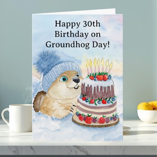  Happy 30th Groundhog Day Birthday  Karte