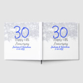 Happy 30th wedding anniversary silver blue glitter gästebuch (Voll)