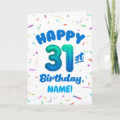 Happy 31st Birthday Card with Custom Name Karte (Vorderseite)