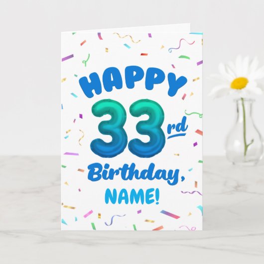 Happy 33rd Birthday Card with Custom Name Karte (Kleine Pflanze)