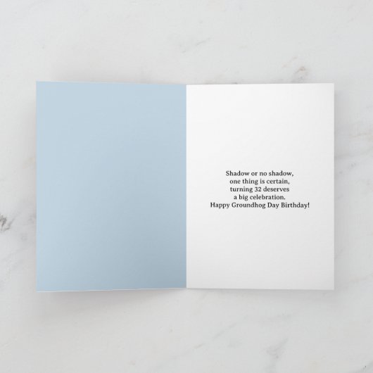  Happy 33rd Groundhog Day Birthday  Karte (Innenseite)